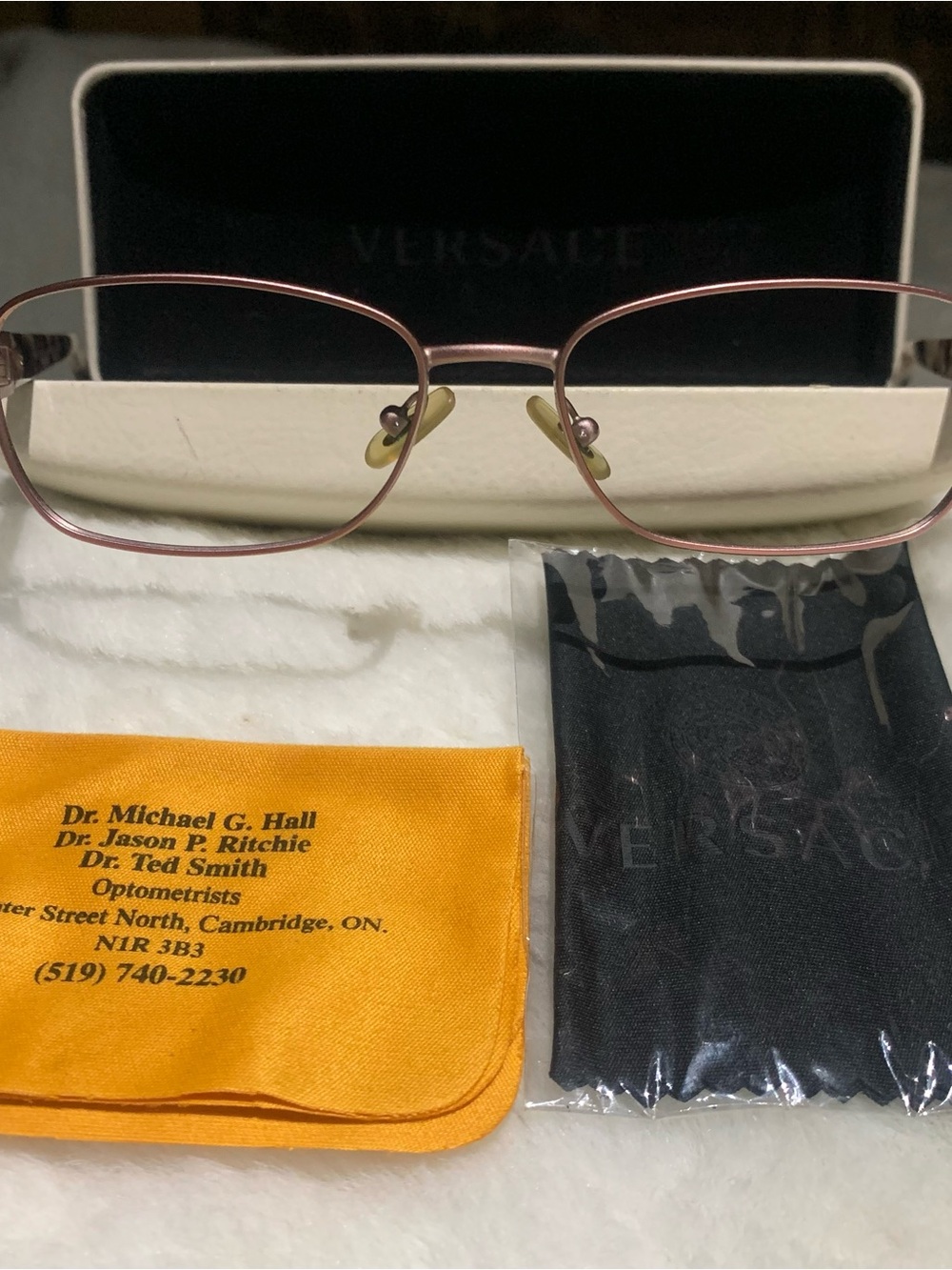 Authentic Versace MOD 1216-B 1260 Pink Havana Crystal Eyeglass Frames - Full Box